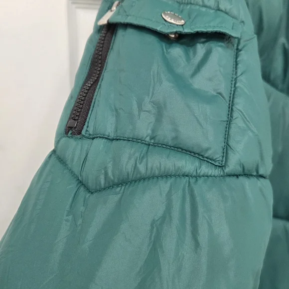 Tommy Hilfiger Green Hooded Puffer Jacket Sz Large - Picture 9 of 16